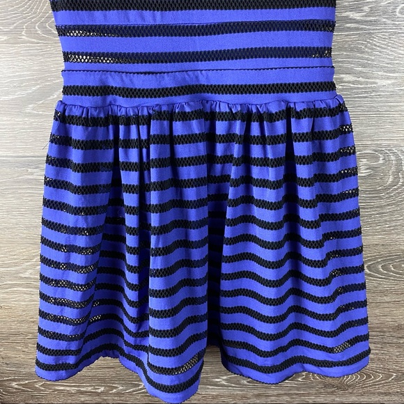 Silence+Noise Blue and black striped mesh dress - Picture 3 of 6